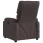 vidaXL Sillón reclinable de masaje eléctrico tela marrón oscuro