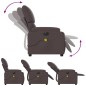 vidaXL Sillón reclinable de masaje eléctrico tela marrón oscuro