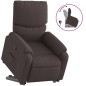 vidaXL Sillón reclinable elevable tela marrón oscuro vidaXL Sillón reclinable elevable tela marrón oscuro