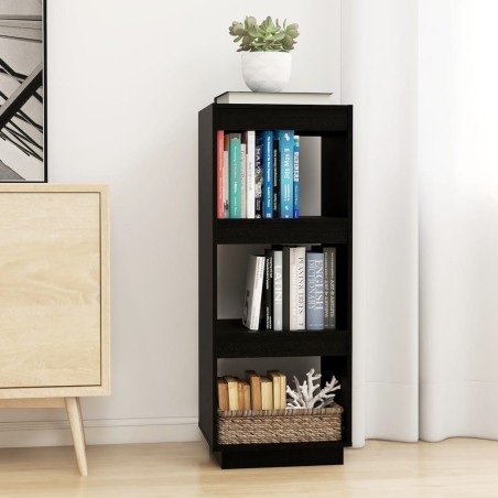 vidaXL Estantería/divisor de espacios madera pino negro 40x35x103 cm