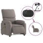 vidaXL Sillón reclinable de masaje eléctrico tela gris taupe vidaXL Sillón reclinable de masaje eléctrico tela gris taupe