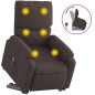vidaXL Silla de masaje reclinable de pie de tela marrón oscuro vidaXL Silla de masaje reclinable de pie de tela marrón oscuro