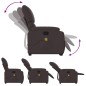 vidaXL Silla de masaje reclinable de pie de tela marrón oscuro vidaXL Silla de masaje reclinable de pie de tela marrón oscuro