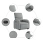 vidaXL Sillón eléctrico reclinable elevable de tela gris claro vidaXL Sillón eléctrico reclinable elevable de tela gris claro