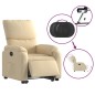 vidaXL Sillón eléctrico reclinable elevable de tela color crema vidaXL Sillón eléctrico reclinable elevable de tela color crema