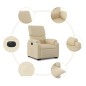 vidaXL Sillón eléctrico reclinable elevable de tela color crema vidaXL Sillón eléctrico reclinable elevable de tela color crema