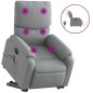 vidaXL Sillón de masaje eléctrico reclinable elevable tela gris claro vidaXL Sillón de masaje eléctrico reclinable elevable tela gris claro