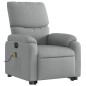vidaXL Sillón de masaje eléctrico reclinable elevable tela gris claro vidaXL Sillón de masaje eléctrico reclinable elevable tela gris claro
