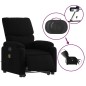 vidaXL Sillón de masaje eléctrico reclinable elevable tela negro vidaXL Sillón de masaje eléctrico reclinable elevable tela negro