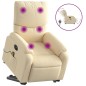 vidaXL Sillón de masaje eléctrico reclinable elevable tela crema vidaXL Sillón de masaje eléctrico reclinable elevable tela crema