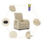 vidaXL Sillón de masaje eléctrico reclinable elevable tela crema vidaXL Sillón de masaje eléctrico reclinable elevable tela crema