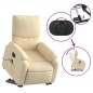 vidaXL Sillón de masaje eléctrico reclinable elevable tela crema vidaXL Sillón de masaje eléctrico reclinable elevable tela crema