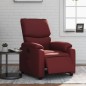 vidaXL Sillón reclinable eléctrico de cuero sintético rojo tinto vidaXL Sillón reclinable eléctrico de cuero sintético rojo tinto