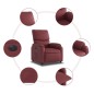vidaXL Sillón reclinable eléctrico de cuero sintético rojo tinto vidaXL Sillón reclinable eléctrico de cuero sintético rojo tinto