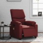 vidaXL Sillón masaje reclinable eléctrico cuero sintético rojo tinto vidaXL Sillón masaje reclinable eléctrico cuero sintético rojo tinto