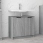 vidaXL Armario de baño madera contrachapada gris Sonoma 64,5x33,5x59cm vidaXL Armario de baño madera contrachapada gris Sonoma 64,5x33,5x59cm