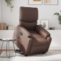 vidaXL Sillón reclinable elevable cuero sintético marrón vidaXL Sillón reclinable elevable cuero sintético marrón