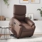vidaXL Sillón reclinable de masaje de pie de cuero sintético marrón