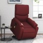 vidaXL Sillón reclinable de masaje de pie cuero artificial rojo tinto vidaXL Sillón reclinable de masaje de pie cuero artificial rojo tinto
