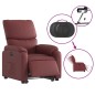 vidaXL Sillón elevable eléctrico cuero artificial rojo tinto vidaXL Sillón elevable eléctrico cuero artificial rojo tinto