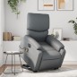 vidaXL Sillón de masaje elevable eléctrico cuero sintético gris vidaXL Sillón de masaje elevable eléctrico cuero sintético gris