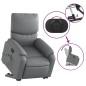 vidaXL Sillón de masaje elevable eléctrico cuero sintético gris vidaXL Sillón de masaje elevable eléctrico cuero sintético gris