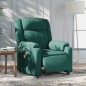 vidaXL Sillón reclinable de masaje eléctrico tela verde oscuro vidaXL Sillón reclinable de masaje eléctrico tela verde oscuro