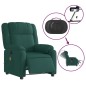vidaXL Sillón reclinable de masaje eléctrico tela verde oscuro vidaXL Sillón reclinable de masaje eléctrico tela verde oscuro