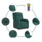 vidaXL Sillón reclinable de masaje eléctrico tela verde oscuro vidaXL Sillón reclinable de masaje eléctrico tela verde oscuro