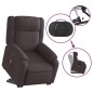 vidaXL Silla de masaje reclinable de pie de tela marrón oscuro vidaXL Silla de masaje reclinable de pie de tela marrón oscuro
