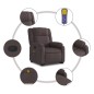 vidaXL Silla de masaje reclinable de pie de tela marrón oscuro vidaXL Silla de masaje reclinable de pie de tela marrón oscuro