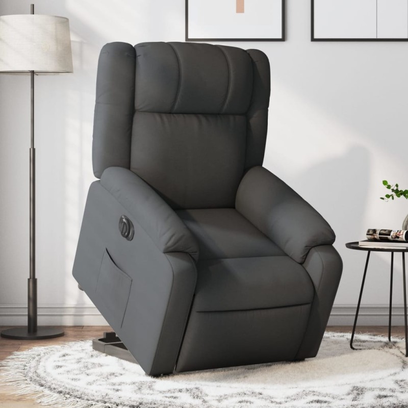 vidaXL Sillón eléctrico reclinable elevable de tela gris oscuro vidaXL Sillón eléctrico reclinable elevable de tela gris oscuro