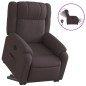vidaXL Sillón eléctrico reclinable elevable de tela marrón oscuro vidaXL Sillón eléctrico reclinable elevable de tela marrón oscuro