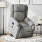 vidaXL Sillón de masaje eléctrico reclinable elevable tela gris claro vidaXL Sillón de masaje eléctrico reclinable elevable tela gris claro