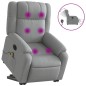 vidaXL Sillón de masaje eléctrico reclinable elevable tela gris claro vidaXL Sillón de masaje eléctrico reclinable elevable tela gris claro