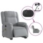 vidaXL Sillón de masaje eléctrico reclinable elevable tela gris claro vidaXL Sillón de masaje eléctrico reclinable elevable tela gris claro
