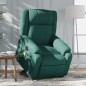 vidaXL Sillón masaje eléctrico reclinable elevable tela verde oscuro vidaXL Sillón masaje eléctrico reclinable elevable tela verde oscuro