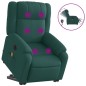 vidaXL Sillón masaje eléctrico reclinable elevable tela verde oscuro vidaXL Sillón masaje eléctrico reclinable elevable tela verde oscuro