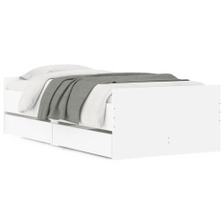 vidaXL Estructura de cama con cajones blanco 90x190 cm
