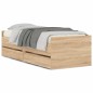 vidaXL Estructura de cama con cajones roble Sonoma 75x190 cm vidaXL Estructura de cama con cajones roble Sonoma 75x190 cm