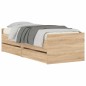 vidaXL Estructura de cama con cajones roble Sonoma 75x190 cm vidaXL Estructura de cama con cajones roble Sonoma 75x190 cm