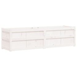 vidaXL Jardinera de madera maciza de pino blanca 180x50x50 cm