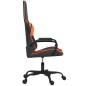 vidaXL Silla gaming de masaje cuero sintético negro y naranja vidaXL Silla gaming de masaje cuero sintético negro y naranja