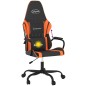 vidaXL Silla gaming de masaje cuero sintético negro y naranja vidaXL Silla gaming de masaje cuero sintético negro y naranja