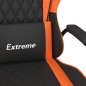 vidaXL Silla gaming de masaje cuero sintético negro y naranja vidaXL Silla gaming de masaje cuero sintético negro y naranja