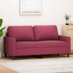 vidaXL Sofá de 2 plazas de terciopelo rojo tinto 140 cm