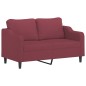 vidaXL Sofá de 2 plazas de tela rojo tinto 140 cm vidaXL Sofá de 2 plazas de tela rojo tinto 140 cm