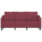 vidaXL Sofá de 3 plazas de tela rojo tinto 180 cm vidaXL Sofá de 3 plazas de tela rojo tinto 180 cm