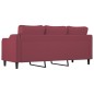 vidaXL Sofá de 3 plazas de tela rojo tinto 180 cm vidaXL Sofá de 3 plazas de tela rojo tinto 180 cm