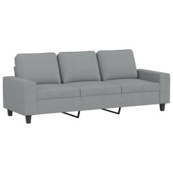 vidaXL Sofá de 3 plazas de tela gris claro 180 cm